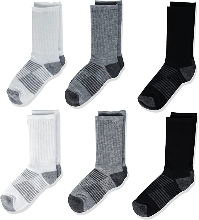 Black and Gray Athletic Cotton Socks - 6 Pairs - Image 1