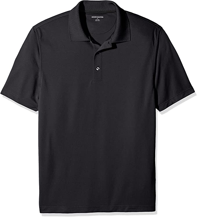 mens golf polo t-shirt black - Image 1